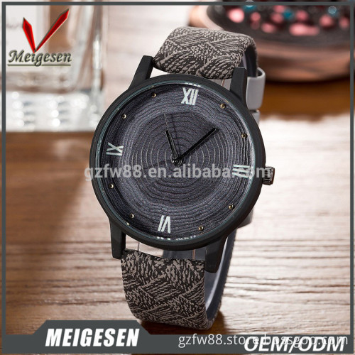 canvas leather watch strap quartz unisex wooden watch face
